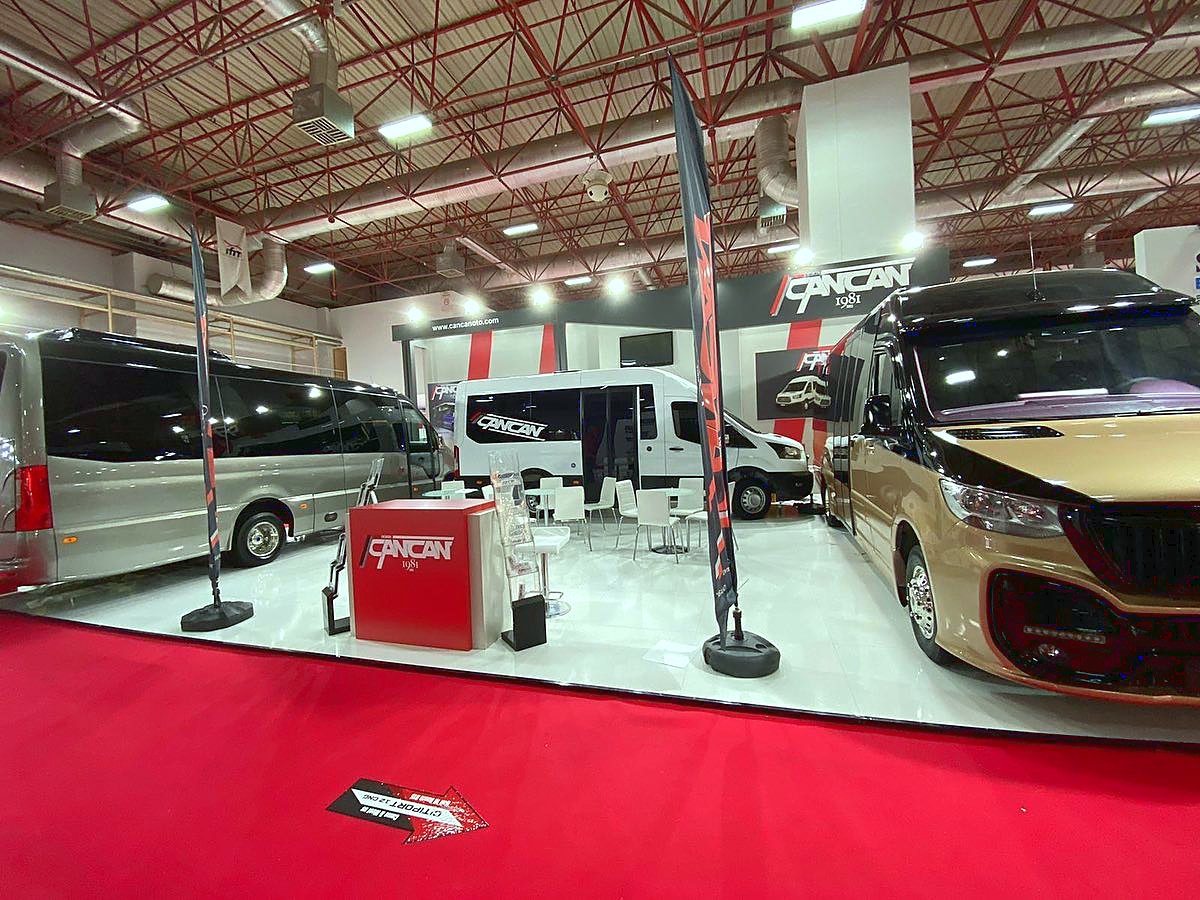 CanCan Oto exhibition stand at Busworld Turkey 2020, completed view 2
