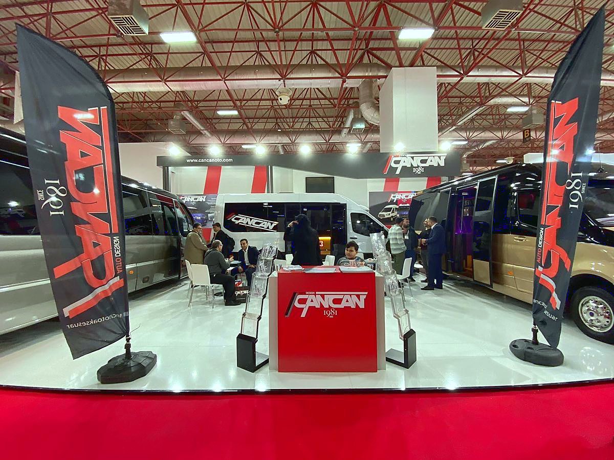 CanCan Oto exhibition stand at Busworld Turkey 2020, completed view 3