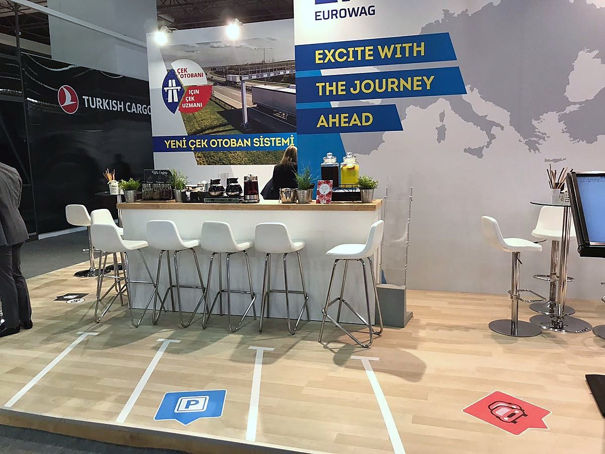 Eurowag exhibition stand at Logitrans 2019, completed view 2