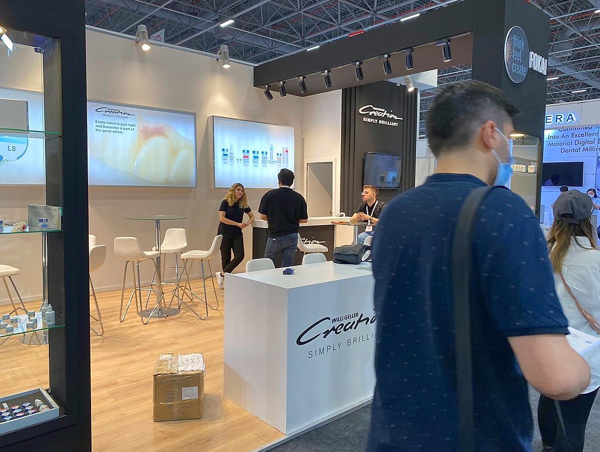 Fokai Dental exhibition stand at IDEX 2022, completed view 3