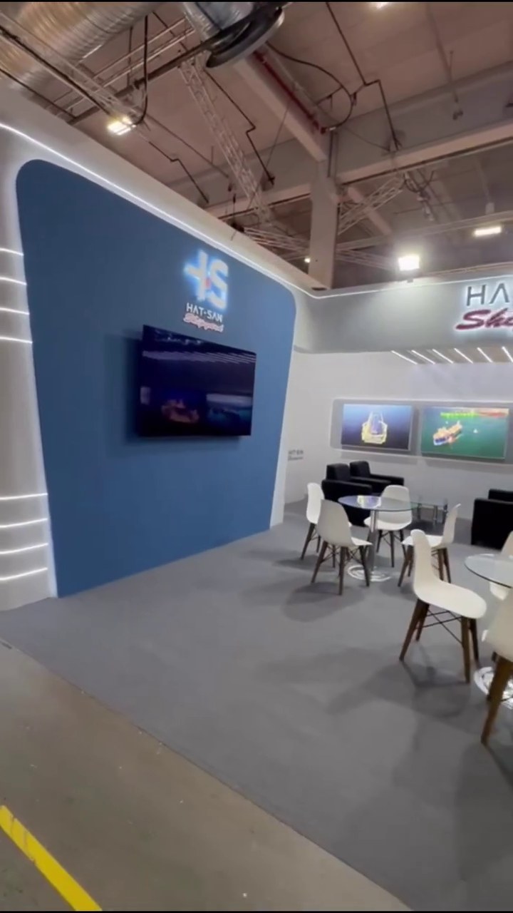 Hatsan Shipyard — Nor-Shipping 2023 — tamamlanmış stand görünümü 2