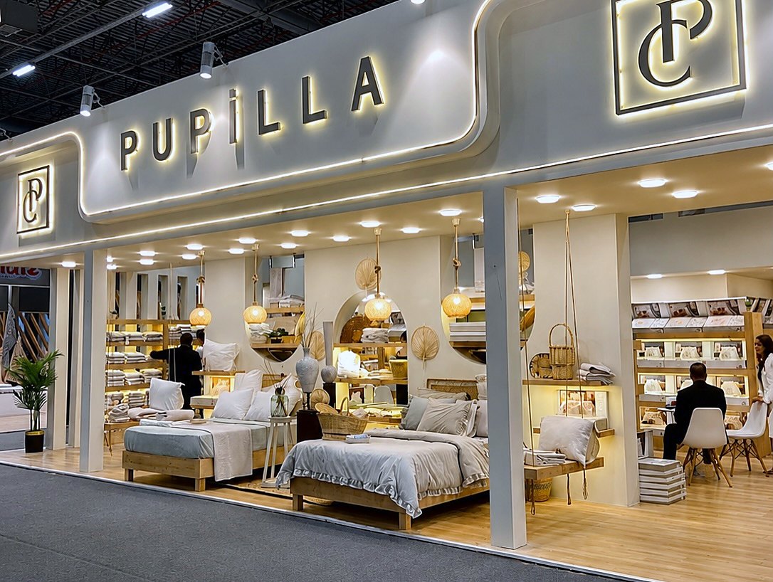 Pupilla exhibition stand at HOMETEX 2026, completed view 3